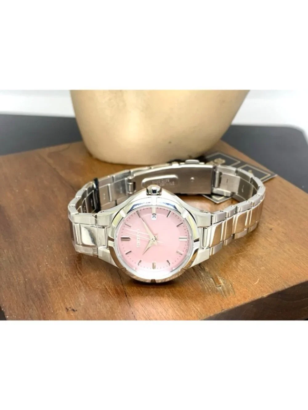 Seiko Women's Watch SUR413 Essentials Quartz Pink Dial Stainless Steel 27mm